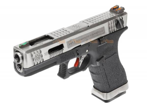 WE-Tech G18C T3 GBB pistol (Silver/ Black / Silver) - Image 5