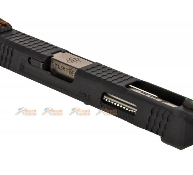 WE Slide Set for Marui WE G34 T5 GBB Pistol (Black Slide / Silver Barrel)