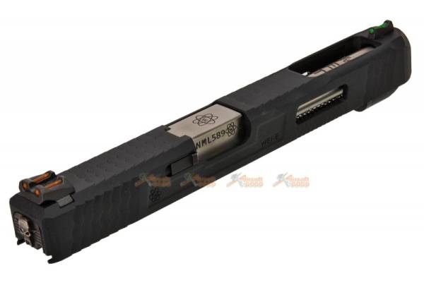WE Slide Set for Marui WE G34 T5 GBB Pistol (Black Slide / Silver Barrel) - Image 3