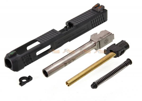 WE Slide Set for Marui WE G34 T5 GBB Pistol (Black Slide / Silver Barrel) - Image 4