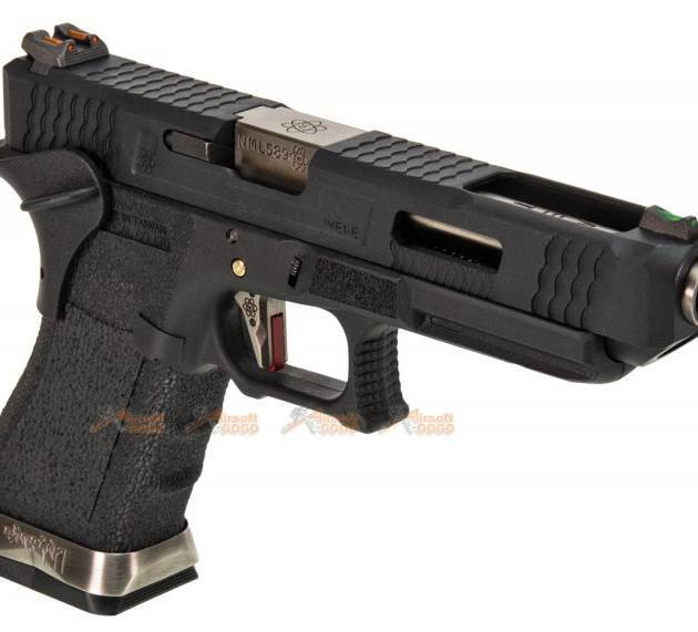 WE G34 T5 GBB Pistol (Black Slide,Black Frame,Silver Barrel)