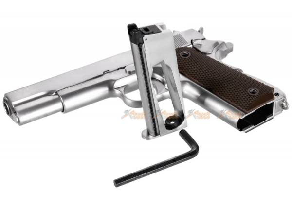 WE Alloy M1911 CO2 Blowback Pistol (Silver) - Image 6