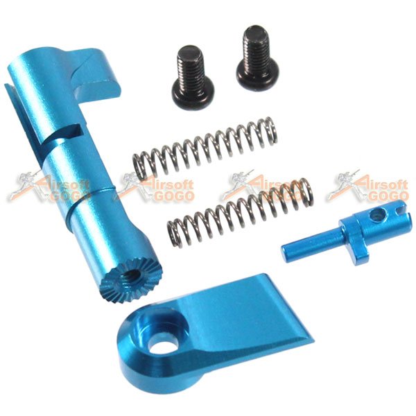 AIP Adjustable Extended Magazine Catch for Hi-Capa Ver. 2 (Ruled, Blue)