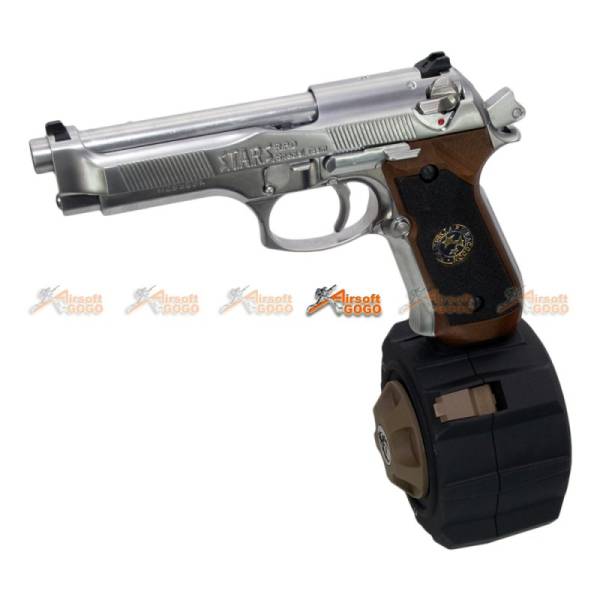 HFC M9 Metal Gas Drum Magazine for Marui / WE / HFC M9 Series Airsoft GBB (Black) - Image 8
