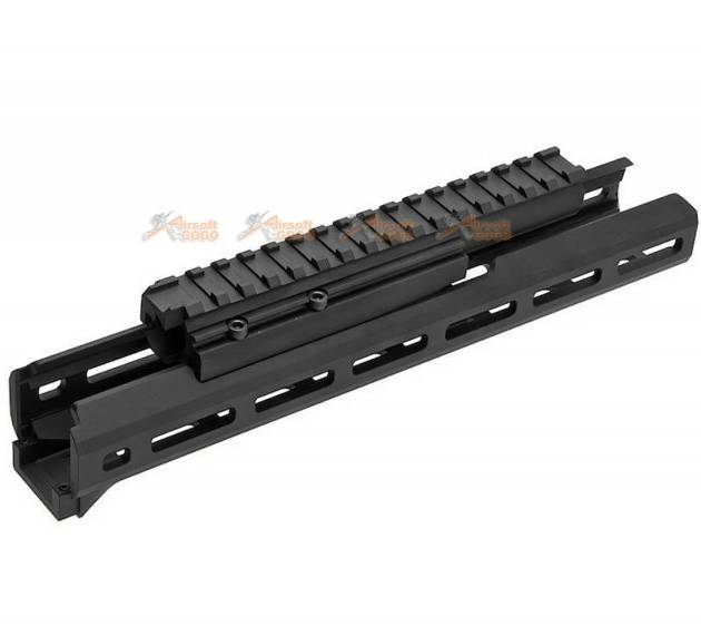 Hephaestus 10.5 inch M-lok Handguard Set With Railed Gas Tube for GHK/ LCT AK (Type III Hard-Coat Anodized)