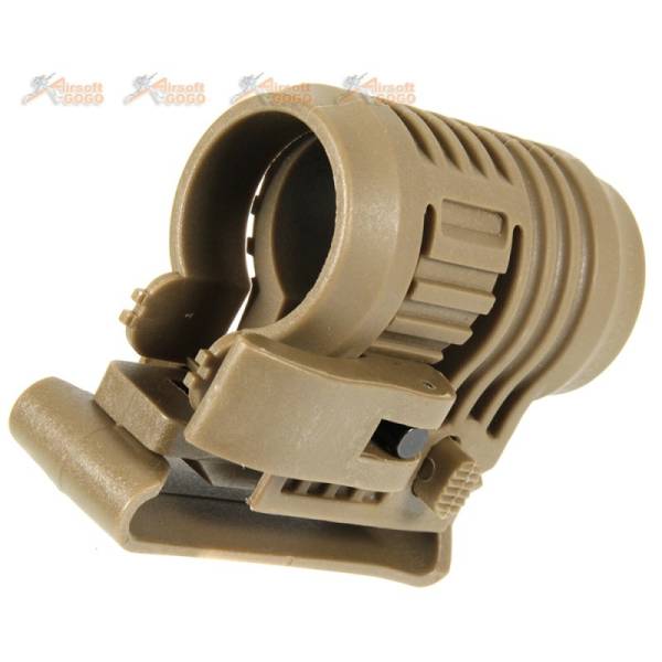 APS 1"/25mm Flashlight Laser QD Mount with Belt Clip (Tan) - Image 3