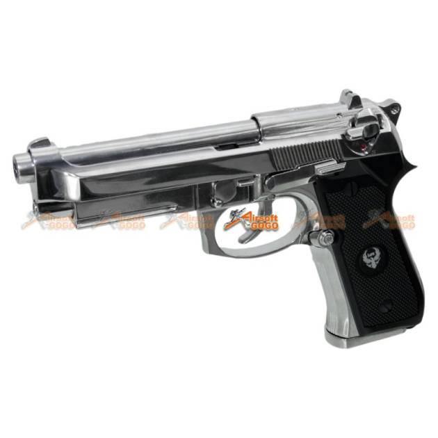Keymore HFC M9A1 HGC-194 Gas Powered Tactical Airsoft Pistol w/ Blowback - Semi / Full Auto (Silver)