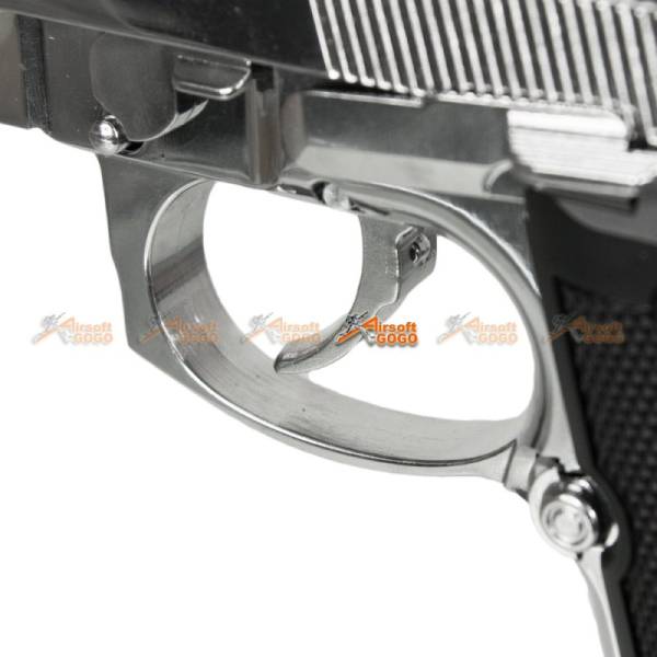 Keymore HFC M9A1 HGC-194 Gas Powered Tactical Airsoft Pistol w/ Blowback - Semi / Full Auto (Silver) - Image 3