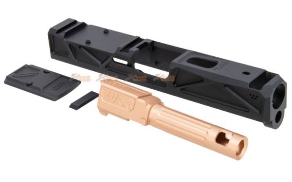 JDG WAR Afterburner RMR Slide Set for Marui G19 Gen.3 (Black / Gold) - Image 4