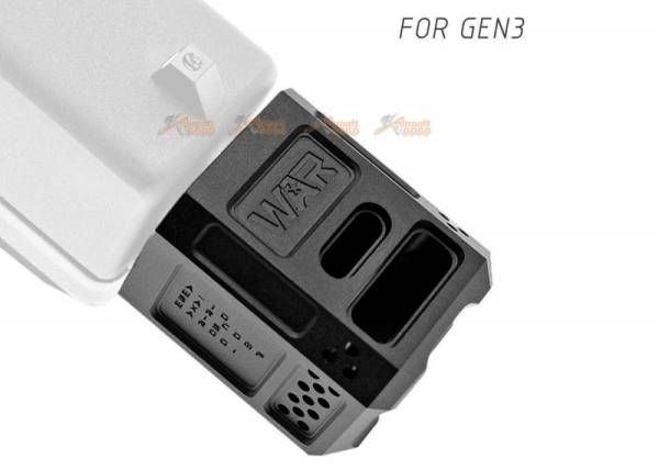 JDG WAR A10 Compensator 14mm CCW for Umarex(VFC)/ Tokyo Marui/ WE G17/ G18/ G19X/ G22/ G26 GBB  ( Licensed by WAR ) ( Black )