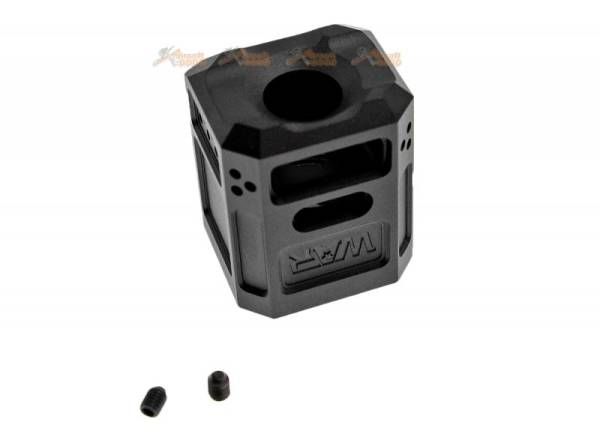 JDG WAR A10 Compensator 14mm CCW for Umarex(VFC)/ Tokyo Marui/ WE G17/ G18/ G19X/ G22/ G26 GBB  ( Licensed by WAR ) ( Black ) - Image 5