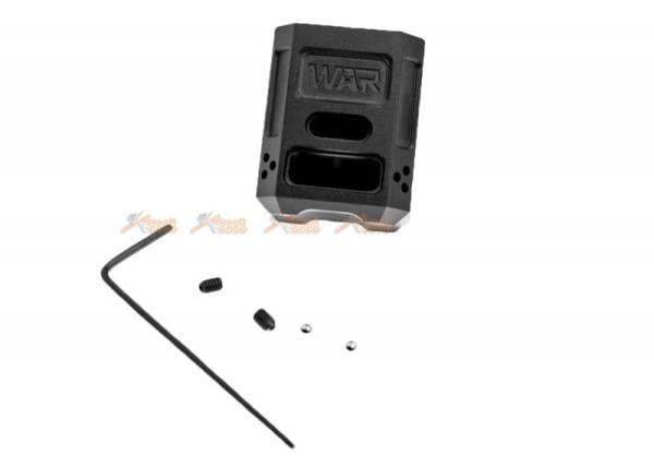 JDG WAR A10 Compensator 14mm CCW for Umarex(VFC)/ Tokyo Marui/ WE G17/ G18/ G19X/ G22/ G26 GBB  ( Licensed by WAR ) ( Black ) - Image 4