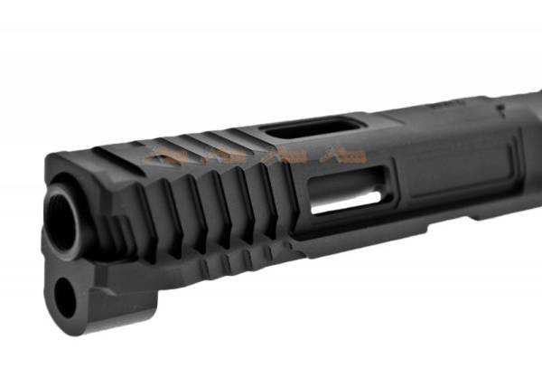 JDG Floyds Licensed The Poseidon Style M&P RMR Cut Slide Set for Tokyo Marui M&P9L GBB (w/ JDG 6.03mm Stainless Steel Precision 90mm Inner Banner) (Black) - Image 4