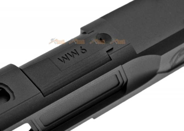 JDG Floyds Licensed The Poseidon Style M&P RMR Cut Slide Set for Tokyo Marui M&P9L GBB (w/ JDG 6.03mm Stainless Steel Precision 90mm Inner Banner) (Black) - Image 8