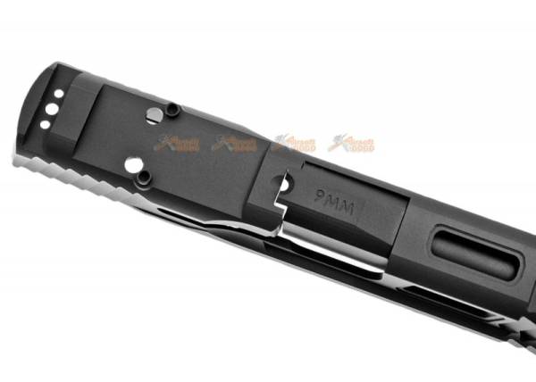JDG Floyds Licensed The Poseidon Style M&P RMR Cut Slide Set for Tokyo Marui M&P9L GBB (w/ JDG 6.03mm Stainless Steel Precision 90mm Inner Banner) (Black) - Image 5