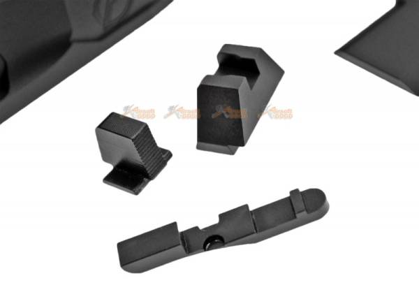 JDG Floyds Licensed The Poseidon Style M&P RMR Cut Slide Set for Tokyo Marui M&P9L GBB (w/ JDG 6.03mm Stainless Steel Precision 90mm Inner Banner) (Black) - Image 6
