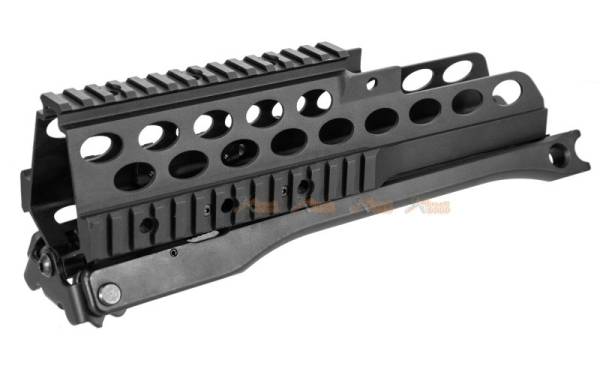 CNC Aluminium Alloy RAS Handguard with Bipods for JingGong / Classic Army / Marui G36 G36K G36V SL8 SL9 AEG - Image 4