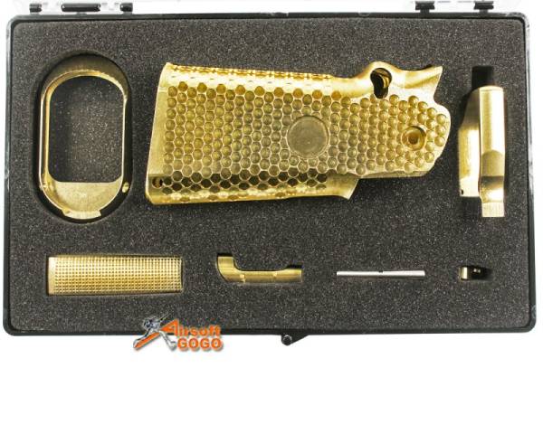 KF Airsoft CNC Aluminum Grip For Tokyo Marui Hi-Capa 5.1 Series GBB (Gold) - Image 4