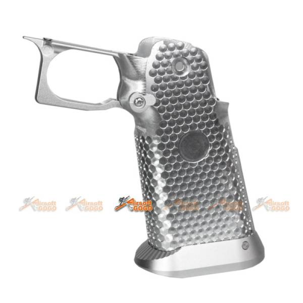 KF Airsoft CNC Aluminum Grip For Tokyo Marui Hi-Capa 5.1 Series GBB (Silver)