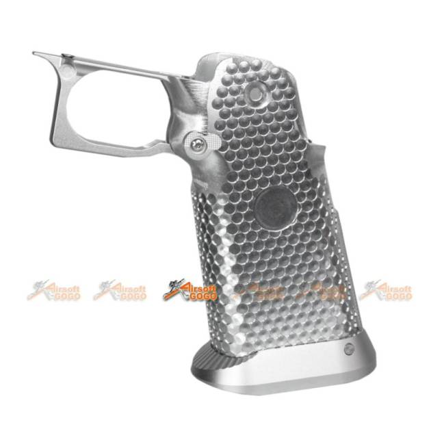KF Airsoft CNC Aluminum Grip For Tokyo Marui Hi-Capa 5.1 Series GBB (Silver)