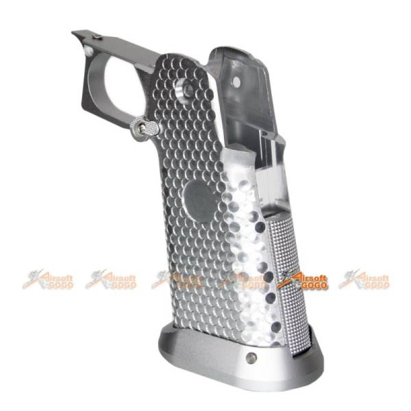 KF Airsoft CNC Aluminum Grip For Tokyo Marui Hi-Capa 5.1 Series GBB (Silver) - Image 3