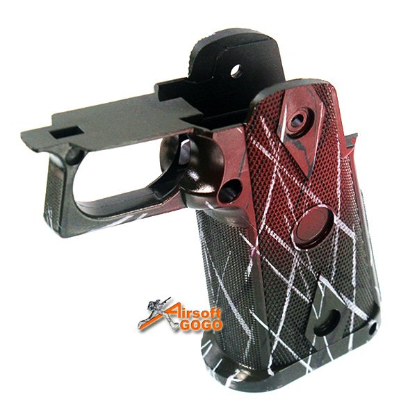 MIC Custom Frame Grip for Marui WE Hi-CAPA GBB  (Black mix Red)
