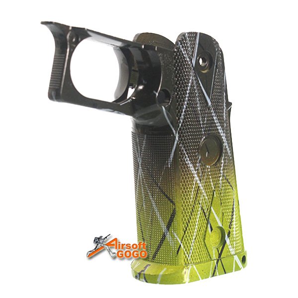 MIC Custom Frame Grip for Marui WE Hi-CAPA GBB  (Black mix Green)