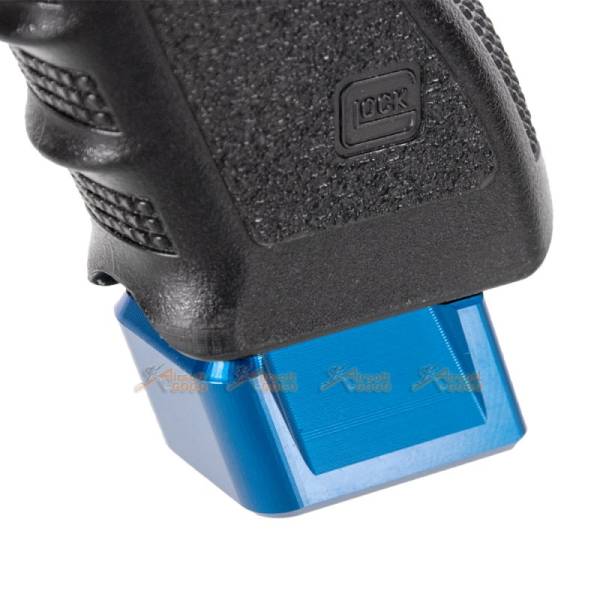 MITA Aluminium Magazine Base for Marui & WE G Series GBB (Blue, Thick Type) - Image 2