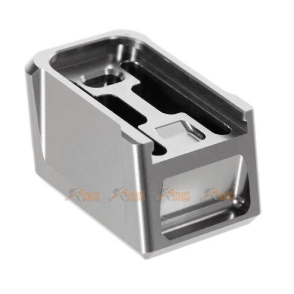 MITA Aluminium Magazine Base for Marui & WE G Series GBB (Silver, Thick Type) - Image 4