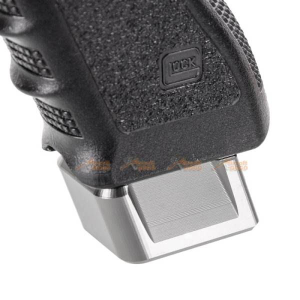 MITA Aluminium Magazine Base for Marui & WE G Series GBB (Silver, Thick Type) - Image 3