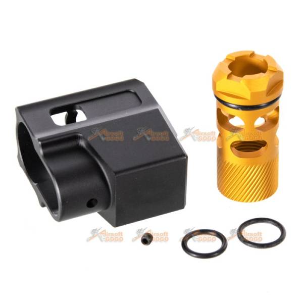MITA T-Style Compensator with 14mm CCW Flash Hider for M17,M&P9,M9,1911,M92F,G34,HI-CAPA Series GBB (Black) - Image 2