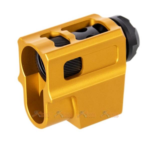 MITA T-Style Compensator with 14mm CCW Flash Hider for M17,M&P9,M9,1911,M92F,G34,HI-CAPA Series GBB (Gold) - Image 3