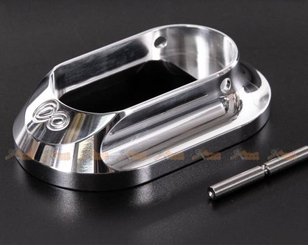 Airsoft Masterpiece Infinity Magwell for Marui Hi-Capa Aluminium Grip (Silver)