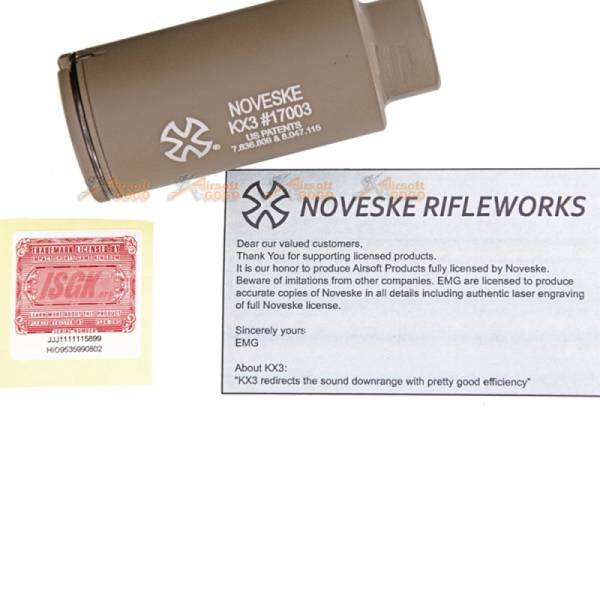 EMG NOVESKE KX3 ADJUSTABLE SOUND AMPLIFIER FLASHHIDER (COLOR: FLAT DARK EARTH TAN / 14MM NEGATIVE) - Image 4