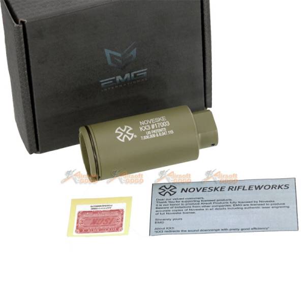 EMG Noveske KX3 Adjustable Sound Amplifier Flashhider (Color: Bazooka Green / 14mm Negative) - Image 4