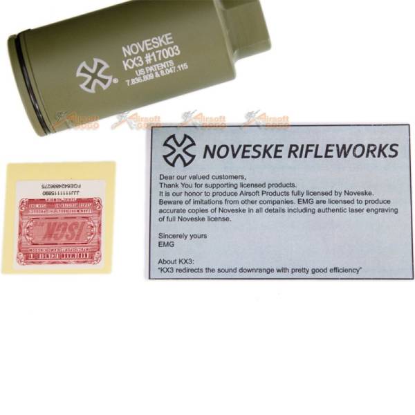 EMG Noveske KX3 Adjustable Sound Amplifier Flashhider (Color: Bazooka Green / 14mm Negative) - Image 3