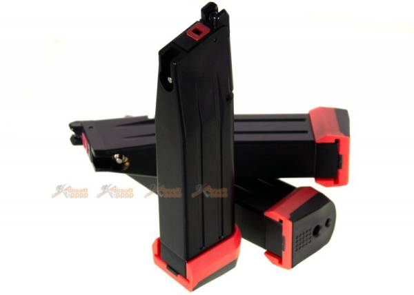 Armorer Works , PTS 30rds Magazine with PTS Shockplate for WE, Marui, AW, EMG Hi-Capa 5.1 Airsoft GBB (3pcs, Black)