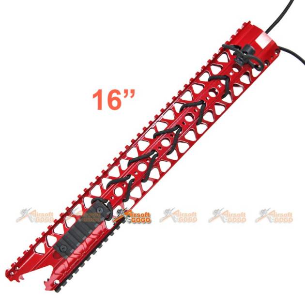 ADW 16 inch CNC Alum Rail Kit Set w/ Rail (Red)