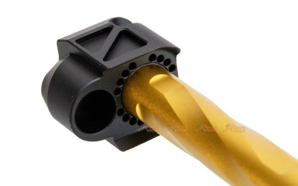 RGW 13.5cm PMM Compensator with Outer Barrel (Long Version) for VFC G17 Gen5 Airsoft GBB (Gold / Black) - Image 4