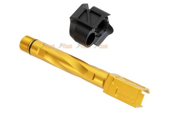 RGW 13.5cm PMM Compensator with Outer Barrel (Long Version) for VFC G17 Gen5 Airsoft GBB (Gold / Black) - Image 3