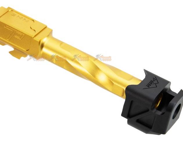 RGW 12.5cm PMM Compensator with Outer Barrel (Short Version) for VFC G19X & G45 Gen5 Airsoft GBB (Gold / Black)