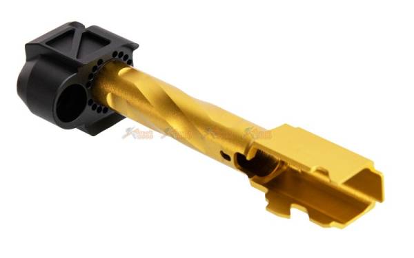 RGW 12.5cm PMM Compensator with Outer Barrel (Short Version) for VFC G19X & G45 Gen5 Airsoft GBB (Gold / Black) - Image 2