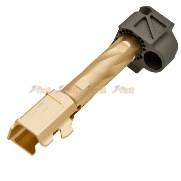 RGW PMM Compensator with Outer Barrel for VFC G19X & G45 Gen5 Airsoft GBB (DE/ Black) - Image 2