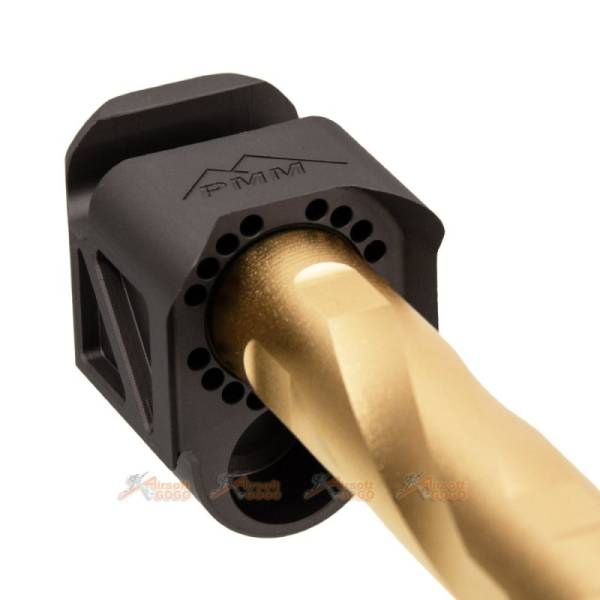 RGW PMM Compensator with Outer Barrel for VFC G19X & G45 Gen5 Airsoft GBB (DE/ Black) - Image 5