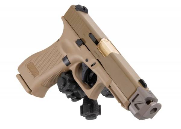 RGW PMM Compensator with Outer Barrel for VFC G19X & G45 Gen5 Airsoft GBB (DE/ Black) - Image 6