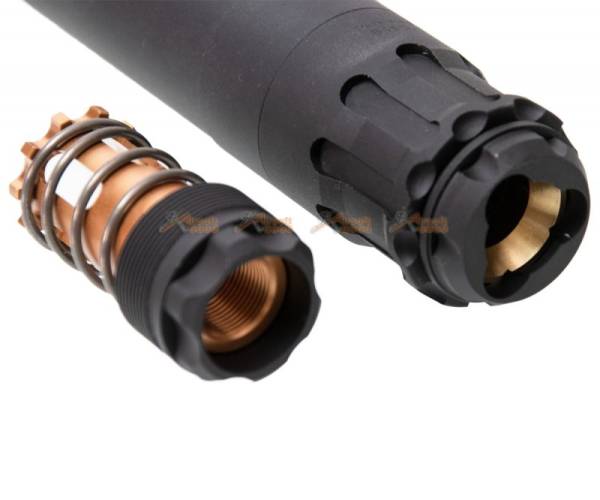 RGW OBS Style Dummy Silencer with -14mm CCW Adapter for UMAREX / VFC MP5 AEG ( Black ) - Image 4