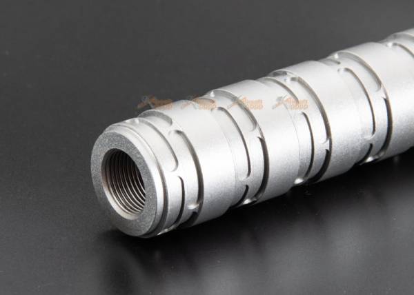 RGW Erector Dummy Silencer 14mm CCW  for Airsoft AAP01 / WE Galaxy / KC-02 ( Silver) - Image 3