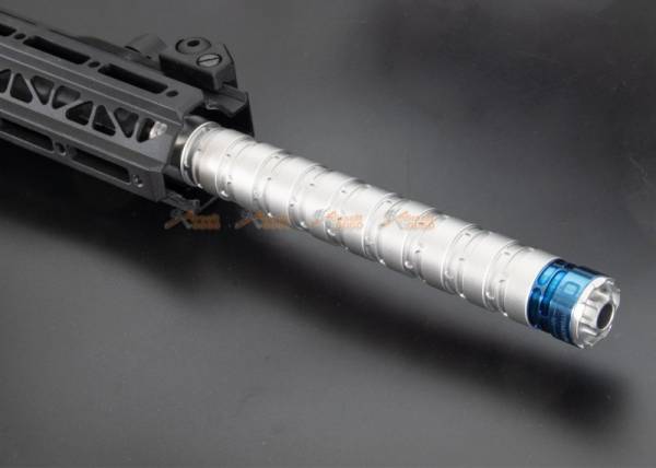 RGW Erector Dummy Silencer 14mm CCW  for Airsoft AAP01 / WE Galaxy / KC-02 ( Silver) - Image 4