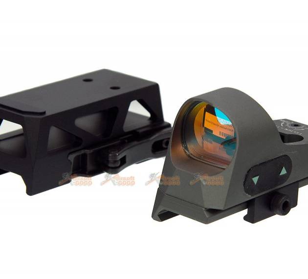 GB 1x25 Mini Reflex Sights 1 MOA Adjustments 3 MOA Dot Reticle Red Dot Sight With 1913 Mount/QD Mount (Grey, NO Logo)