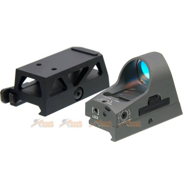 GB 1x25 Mini Reflex Sights 1 MOA Adjustments 3 MOA Dot Reticle Red Dot Sight With 1913 Mount/QD Mount (Grey, NO Logo) - Image 2